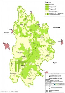 Übersichtskarte Biosphärenreservat Rhön